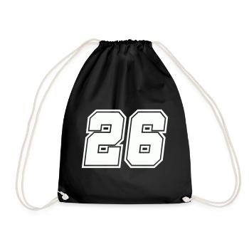 Number 26 - Drawstring Bag - black - Front