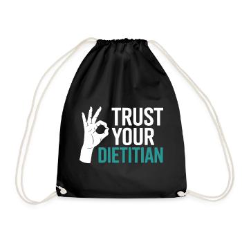 Registrierter Ernährungsberater mit Zertifizierung als Ernährungsberater (Registered Dietitian Certified Counselor) - Turnbeutel - Schwarz - Vorne