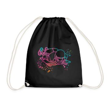 Skeleton Bobsleigh Winter Sports Sled - Drawstring Bag - black - Front