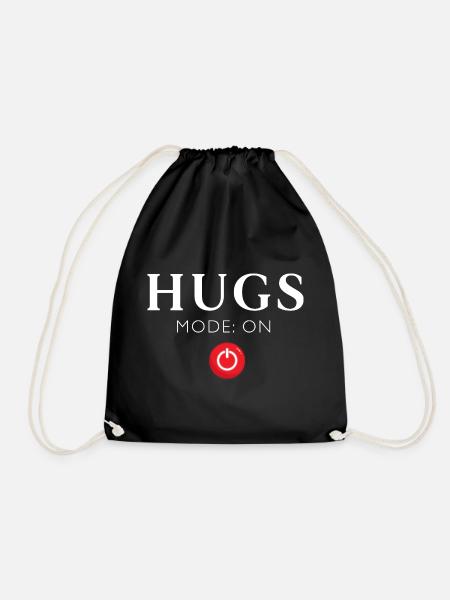 HUGS Modo On Red Button - Drawstring Bag - black
