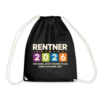 Pensioners 2026: No plan, but time - Drawstring Bag - black - Front