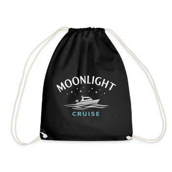 Night boating with - Drawstring Bag - black - Front