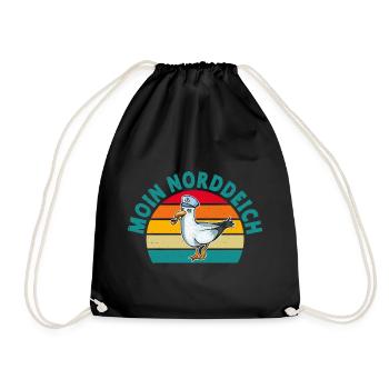North Sea Holiday MOIN NORDDEICH Funny - Drawstring Bag - black - Front