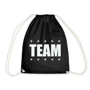 Team mit Sternen - Turnbeutel - Schwarz - Vorne