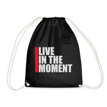 Live In The Moment Mindfulness Presence Awareness - Drawstring Bag - black - Front