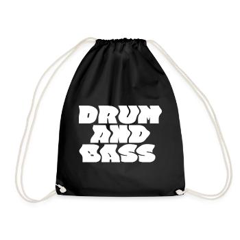Drum and Bass fettes Logo-Design - Turnbeutel - Schwarz - Vorne