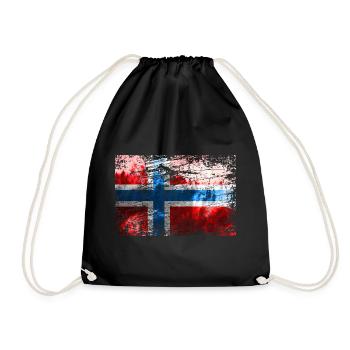 Norwegian flag - Drawstring Bag - black - Front