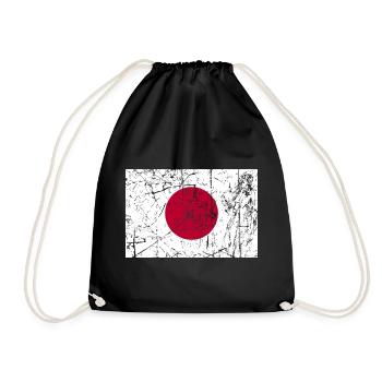 Japan Flagge Japan Fahne Flagge Flagge bandera - Turnbeutel - Schwarz - Vorne