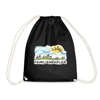 Familienradler Sonnenaufgang Design - Turnbeutel - Schwarz - Vorne