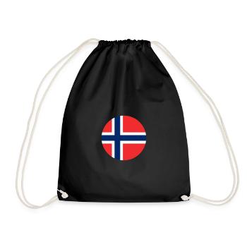 Norway Norwegian flag flag - Drawstring Bag - black - Front