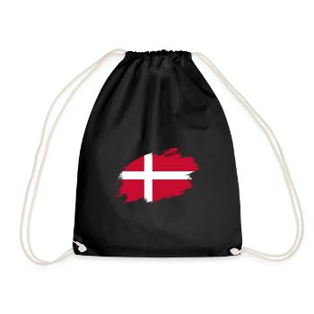 Denmark Danish Flag Flag - Drawstring Bag - black - Front