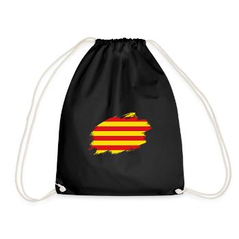Catalonia Catalan flag flag - Drawstring Bag - black - Front
