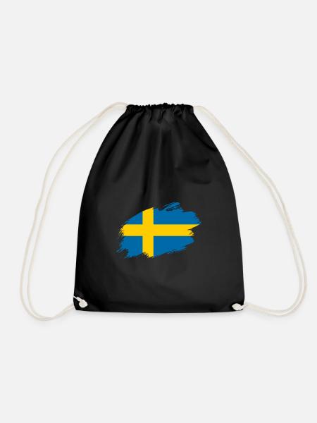 Schweden schwedisch Fahne Flagge - Turnbeutel - Schwarz