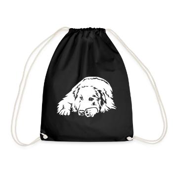 Pyrenees mountain dog "Black Edition" - Drawstring Bag - black - Front
