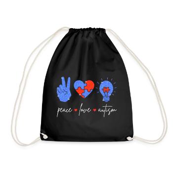 Peace Love Autisme I - Sac de sport léger - noir - Devant