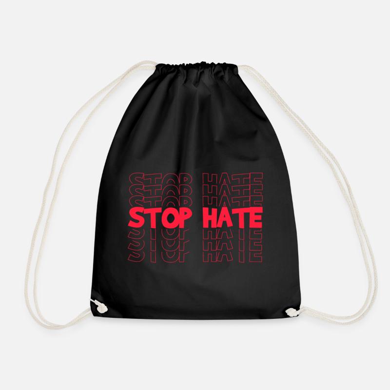 STOP HATE - Turnbeutel - Schwarz