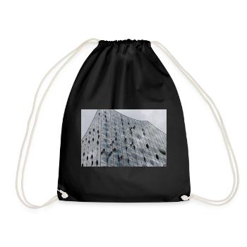 Elbphilharmonie with window cleaners - Drawstring Bag - black - Front