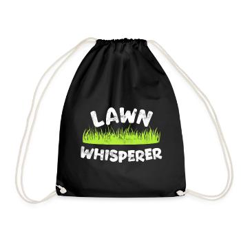 Lawn Mower Garden Gardener - Drawstring Bag - black - Front