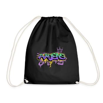 Amiens Frankreich Stadt Graffiti Spray Sprayer - Turnbeutel - Schwarz - Vorne