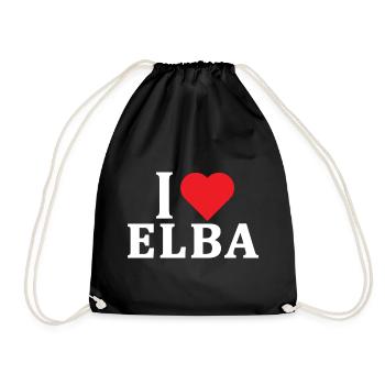 T-Shirt Ich liebe Elba T-Shirt Geschenkidee - Turnbeutel - Schwarz - Vorne