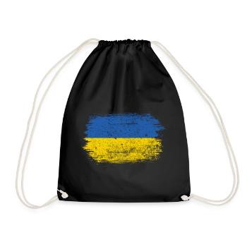 Coup de pinceau du drapeau ukrainien - Sac de sport léger - noir - Devant