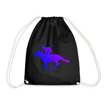 Men's Hunting Dressour Equestrian Sport Show Jumping - Drawstring Bag - black - Front