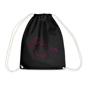 Horse Riding Reiten Dressour Reiter Herren - Turnbeutel - Schwarz - Vorne