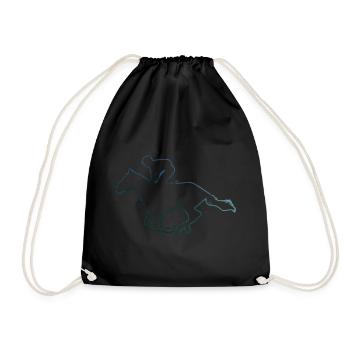 Horse Riding Show Jumping Racing - Drawstring Bag - black - Front
