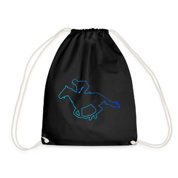Jagdreiten Reitsport Equestrian Springreiten - Turnbeutel - Schwarz - Vorne