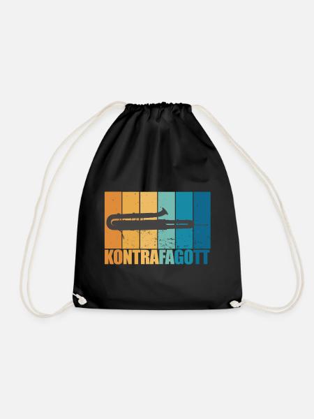 Kontrafagott Vintage Retro Instrument Geschenk - Turnbeutel - Schwarz