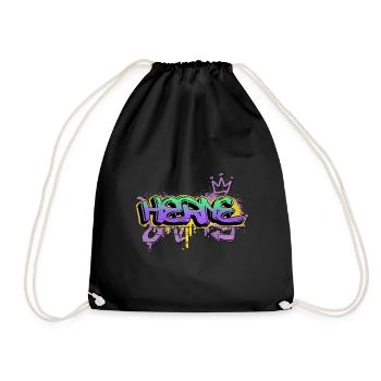 Herne Germany City Graffiti Spray Sprayer - Drawstring Bag - black - Front