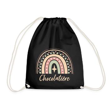 Cadeau Chocolatière. Boho Rainbow chocolatière. - Sac de sport léger - noir - Devant