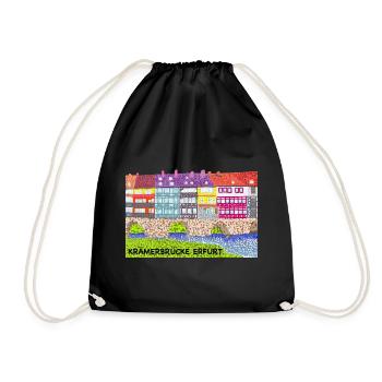 Erfurt, Krämerbrücke - Drawstring Bag - black - Front