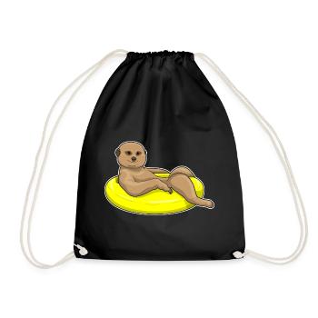 Été de la nage dans le ring de natation de suricate - Sac de sport léger - noir - Devant