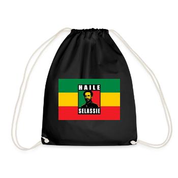 REGGAE RASTA FLAGGE - SELASSIE I - JAH RASTAFARI - Turnbeutel - Schwarz - Vorne