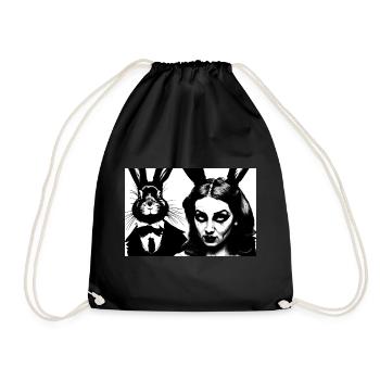 Alice #4 - Drawstring Bag - black - Front