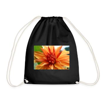 Dahlia Orange Salmon Blossom ,Flower - Drawstring Bag - black - Front