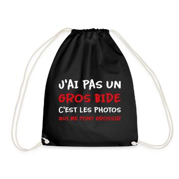 J’ai pas un gros bide les photos qui font grossir - Sac de sport léger - noir - Devant