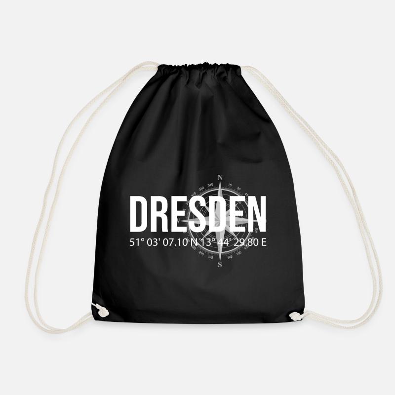 Koordinaten Dresden - Turnbeutel - Schwarz