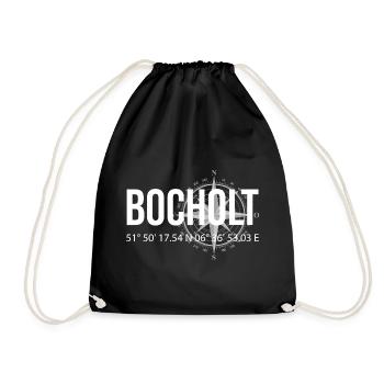 Koordinaten Bocholt - Turnbeutel - Schwarz - Vorne