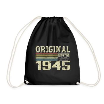 1945 Geburtstagsfeiern - 1945 Retro-Geschenk - Turnbeutel - Schwarz - Vorne