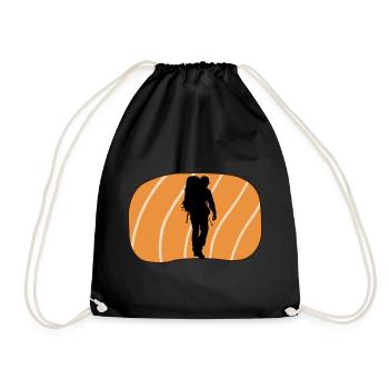 Backpacking Hiking Backpacker - Drawstring Bag - black - Front