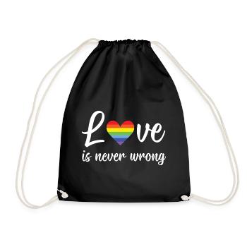 Mois de la fierté LGBT - L’amour ne se trompe jamais - Sac de sport léger - noir - Devant