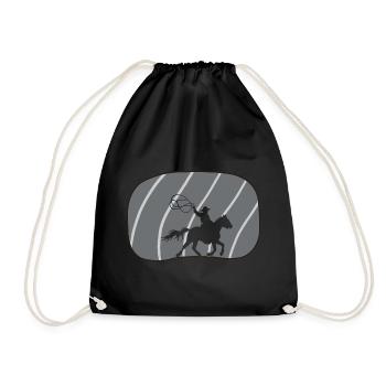 Cowboy Western Rider - Drawstring Bag - black - Front