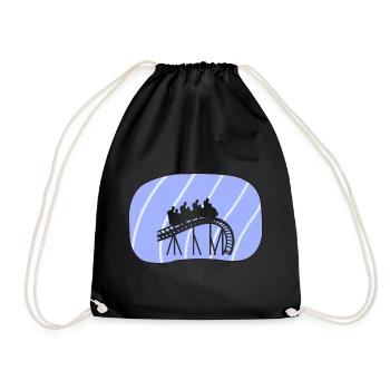 Roller Coaster Ferris Wheel Marquee - Drawstring Bag - black - Front