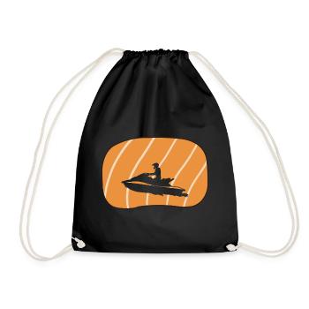 Jet ski Water sports Water skiing - Drawstring Bag - black - Front