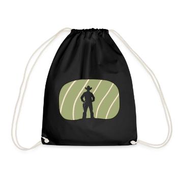Cowboy Rider Saddle - Drawstring Bag - black - Front