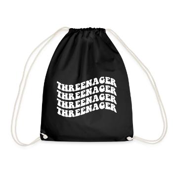 Threenager Toddler Troisième Trois ans Fun - Sac de sport léger - noir - Devant