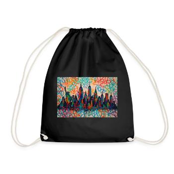 Ligne d’horizon colorée de New York - Sac de sport léger - noir - Devant
