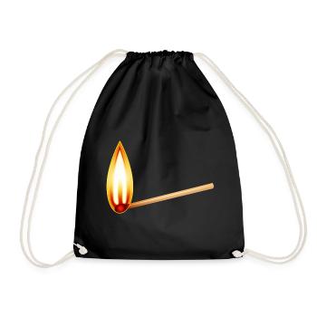Burning match with a large warm flame - Drawstring Bag - black - Front